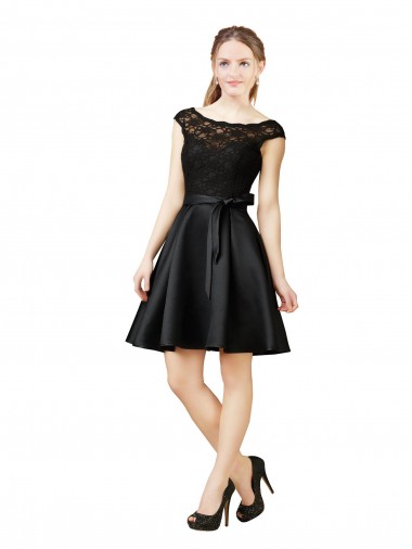 Lace and Satin Cocktail Dress with V-Back Canada