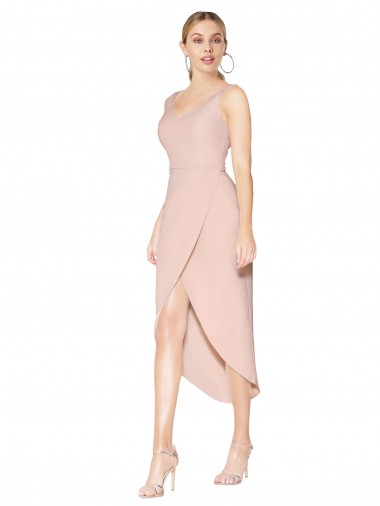 Short Knee Length Crepe Cocktail Dress Canada